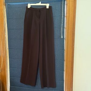NWT Mango wide leg pleated pants in deep wine/brown
